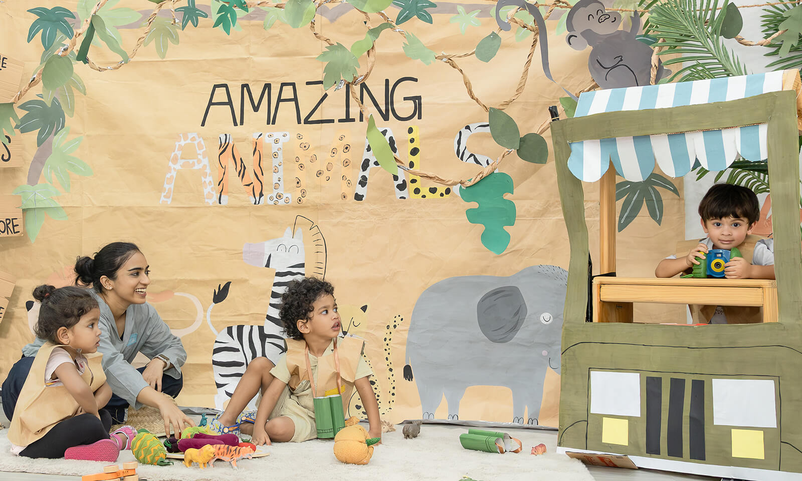 Children in play-based learning at The American Preschool, Colombo