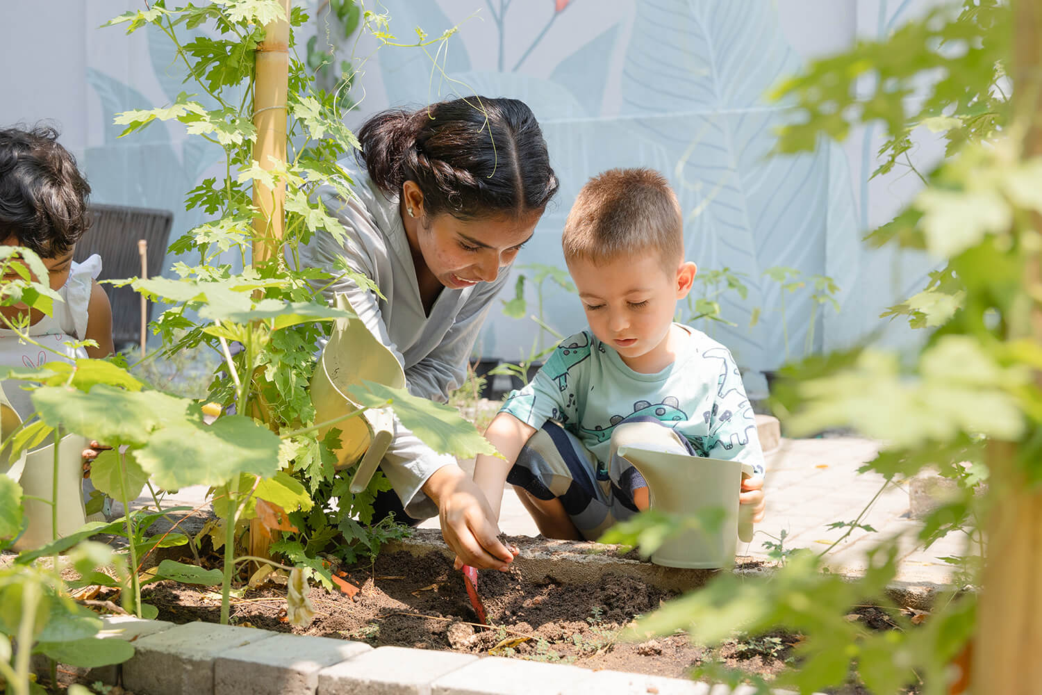Children gardening at The Exploratorium, Colombo